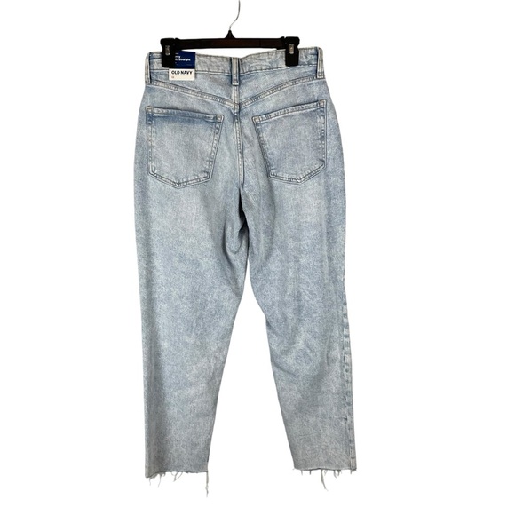 Old Navy NWT Light Wash Distressed Curvy O.G Straight Leg Jeans size 12 - Picture 8 of 9